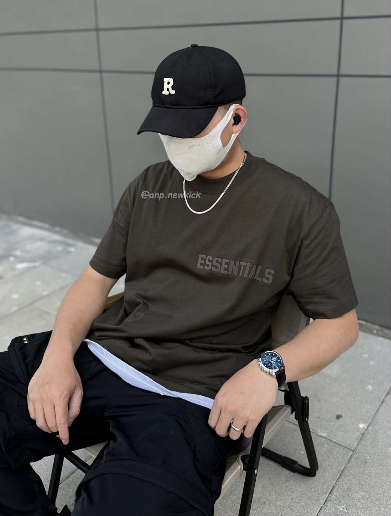 Fear Of God Essentials Fog Logo Letter Short Sleeve T Shirt Plum Purple (20) - newkick.app